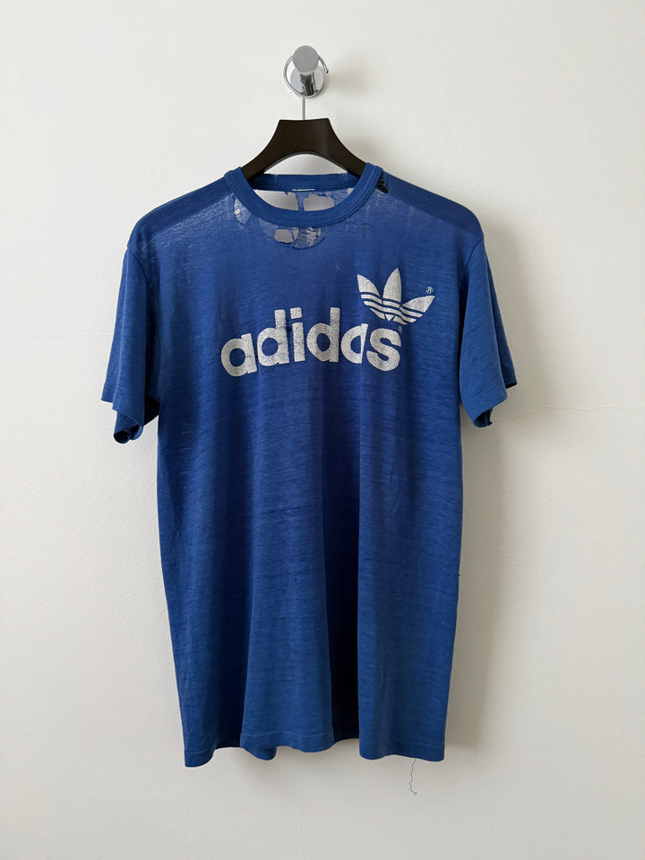 Blue Vintage Adidas Logo Tee