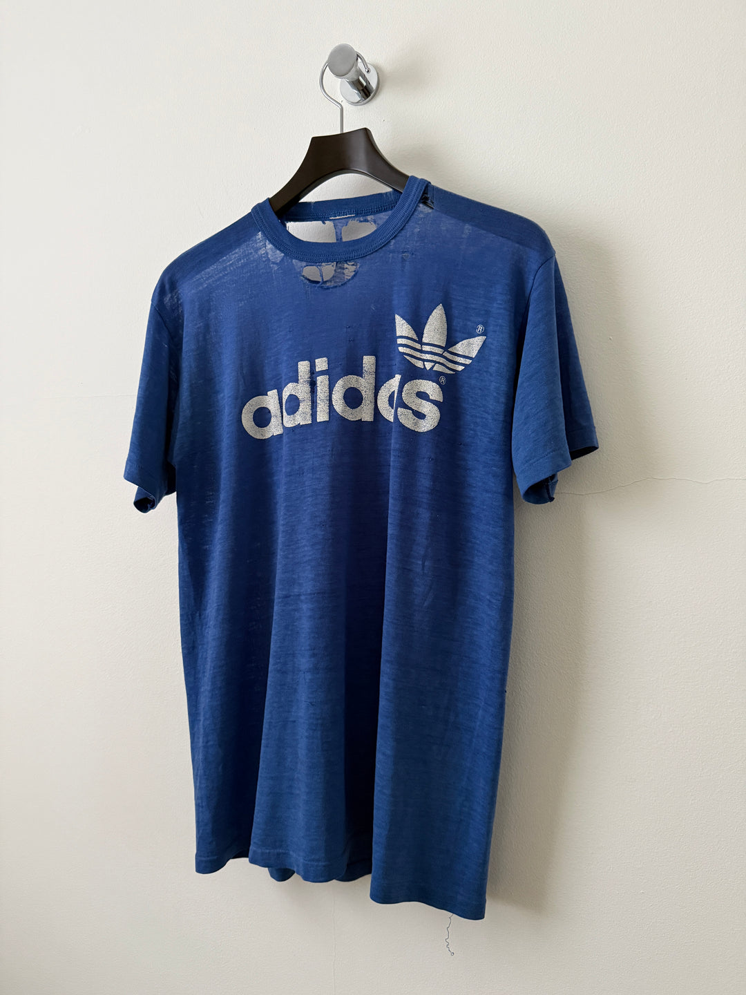 Blue Vintage Adidas Logo Tee