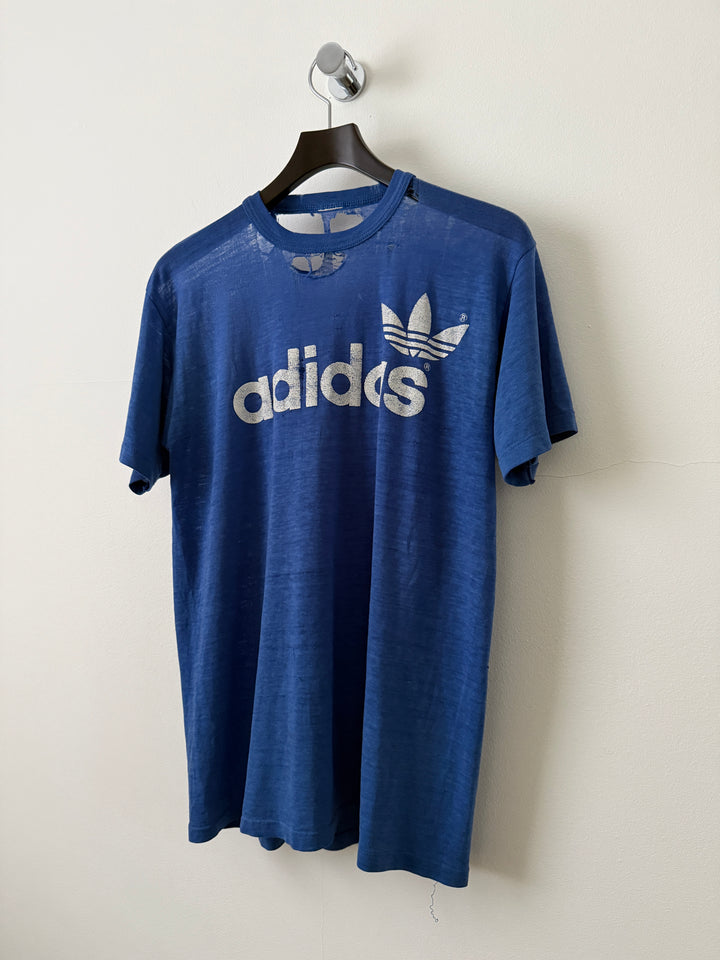 Blue Vintage Adidas Logo Tee