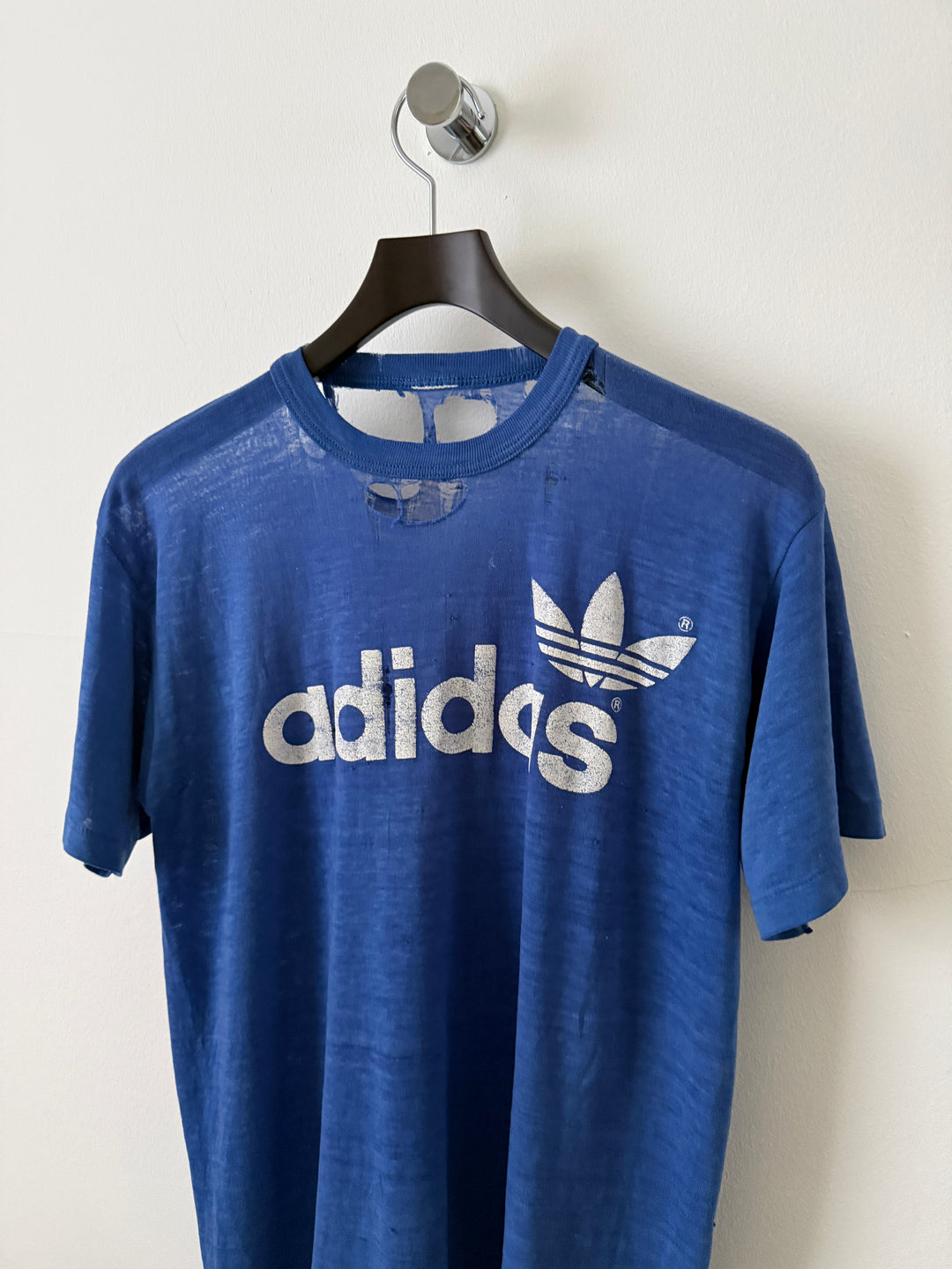 Blue Vintage Adidas Logo Tee