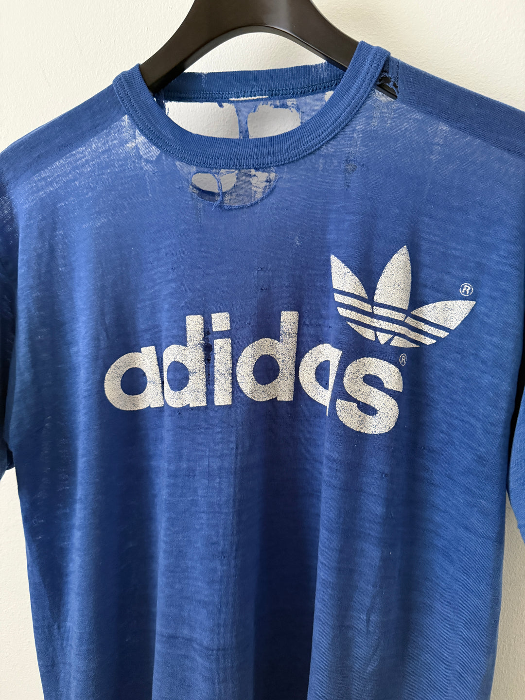 Blue Vintage Adidas Logo Tee