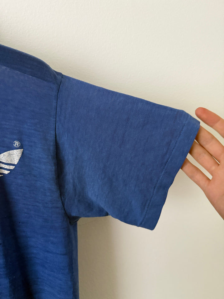 Blue Vintage Adidas Logo Tee