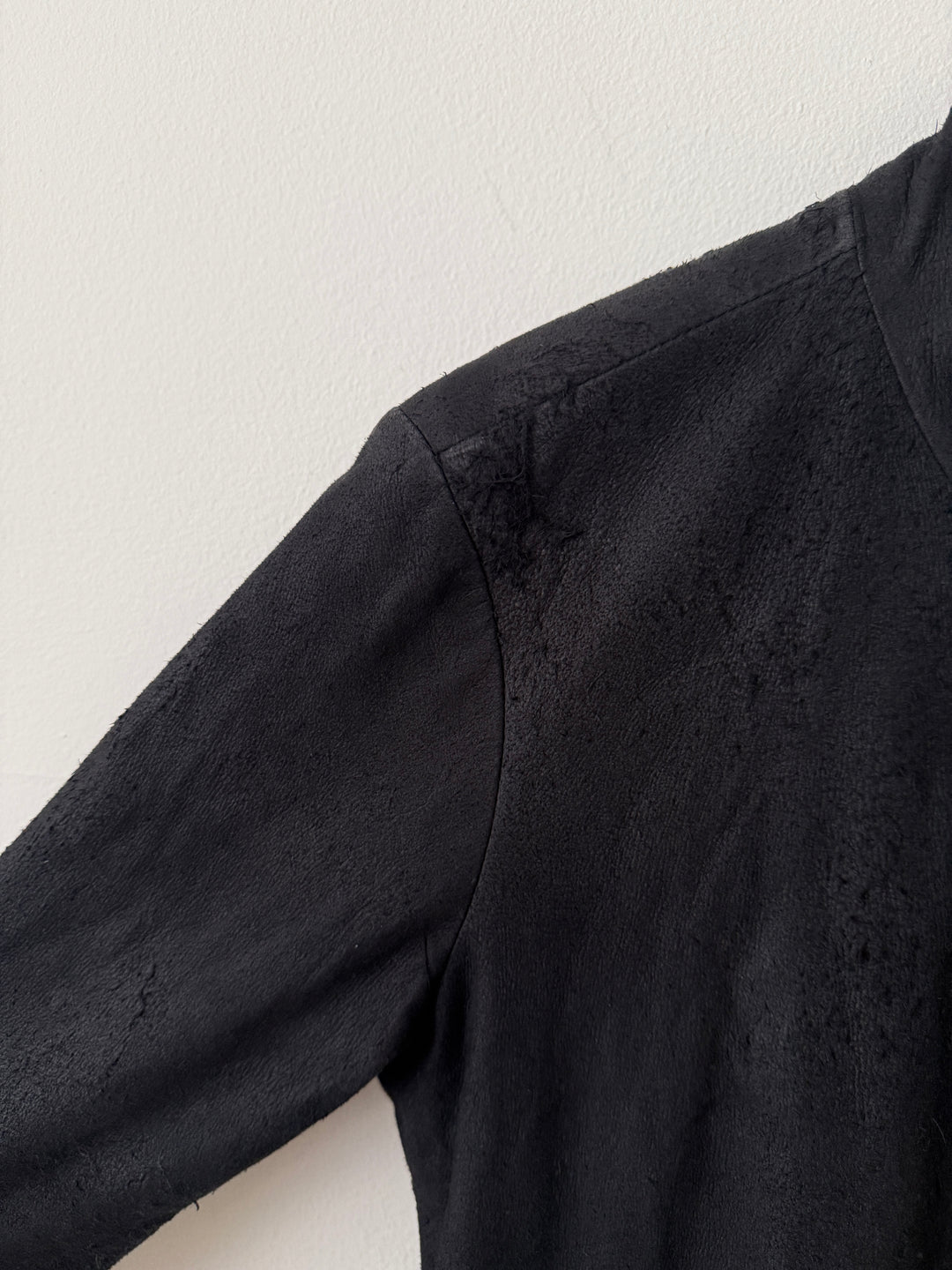 Blistered Leather Zip Up Jacket