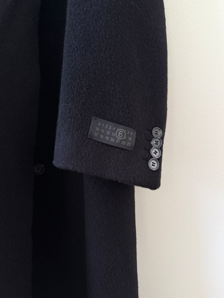 MM6 Wool-Blend Hooded Overcoat w/Scarf