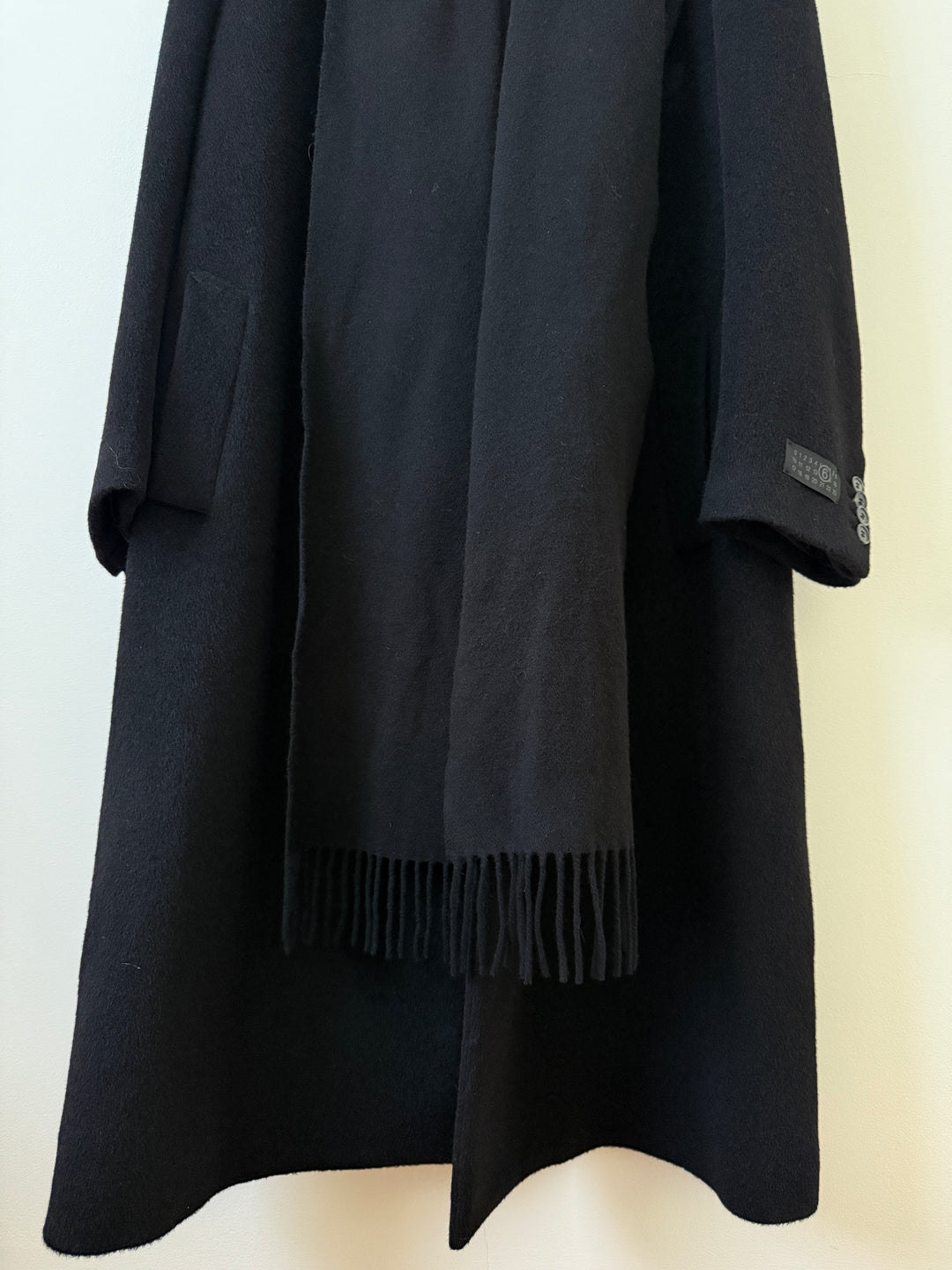 MM6 Wool-Blend Hooded Overcoat w/Scarf