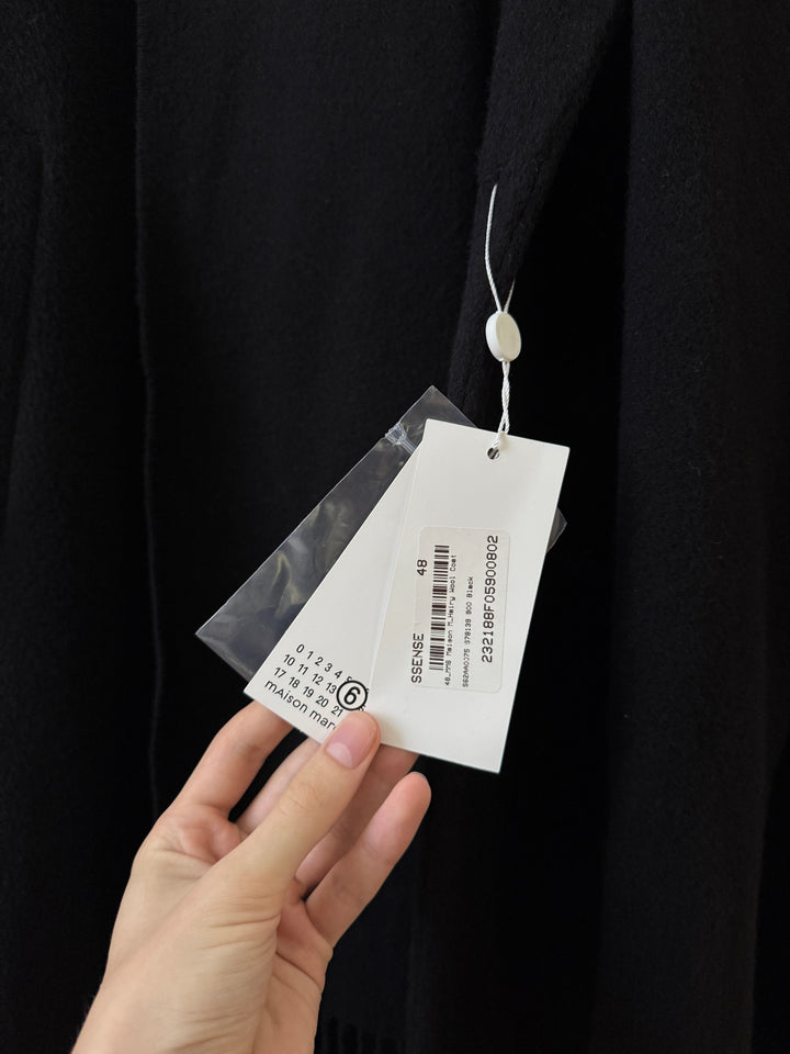 MM6 Wool-Blend Hooded Overcoat w/Scarf