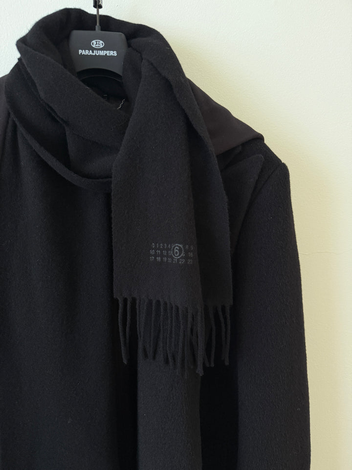 MM6 Wool-Blend Hooded Overcoat w/Scarf
