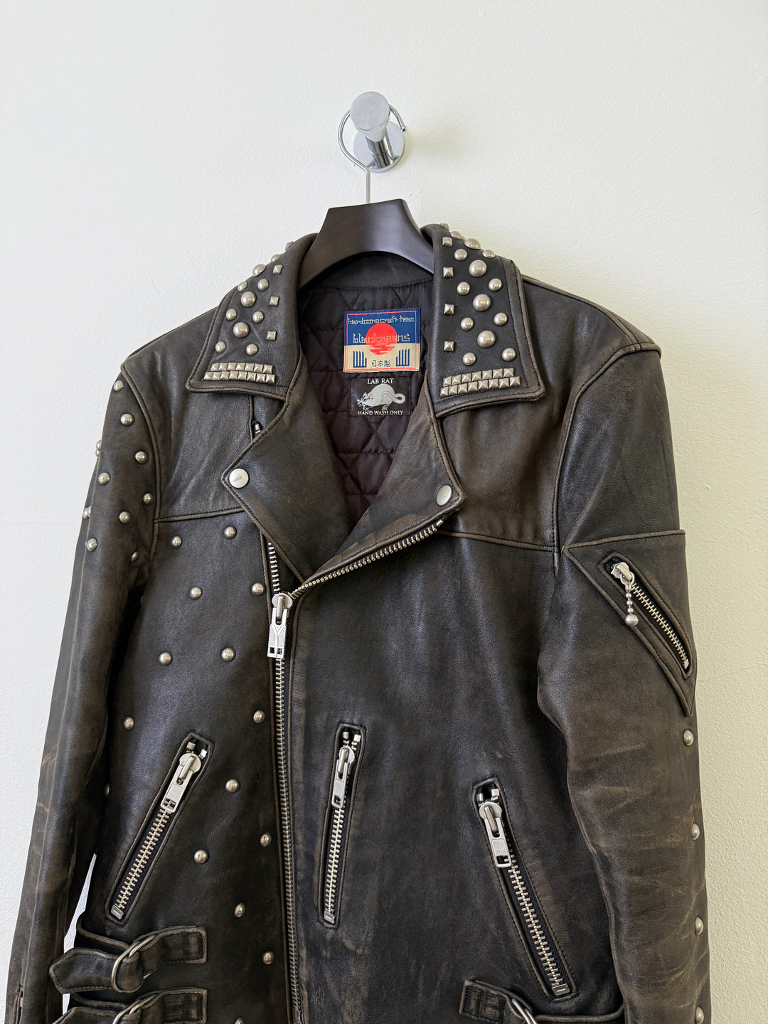 Lab Rat Studded Leather Punk Biker Moto Jacket