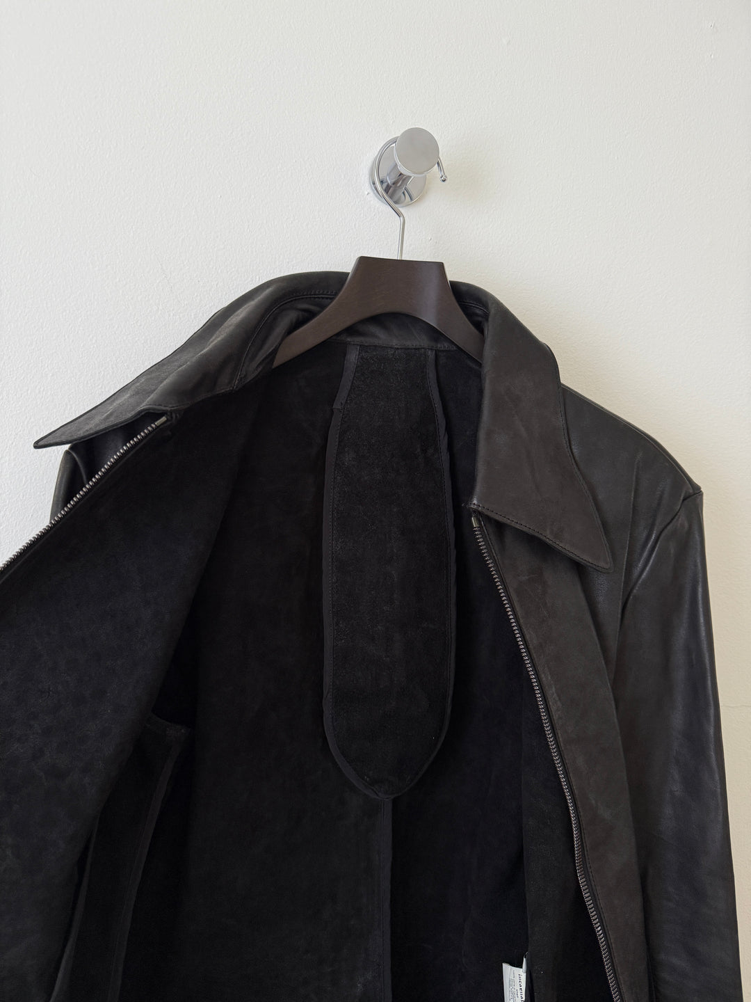 Horse Leather Moto Collared Jacket