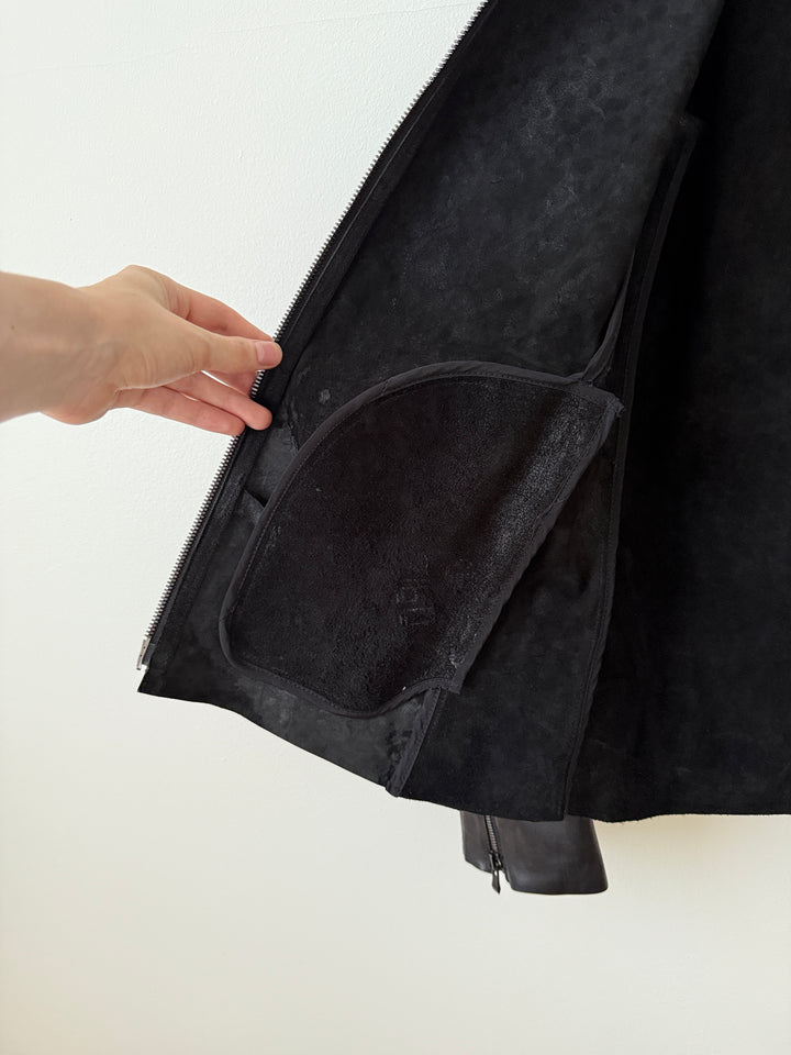 Horse Leather Moto Collared Jacket