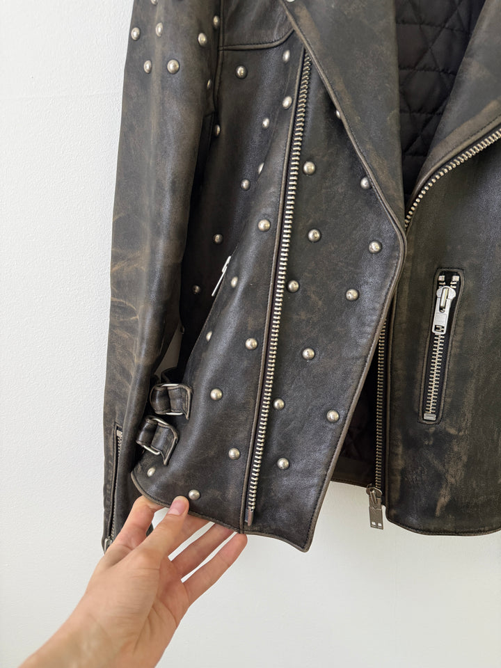Lab Rat Studded Leather Punk Biker Moto Jacket