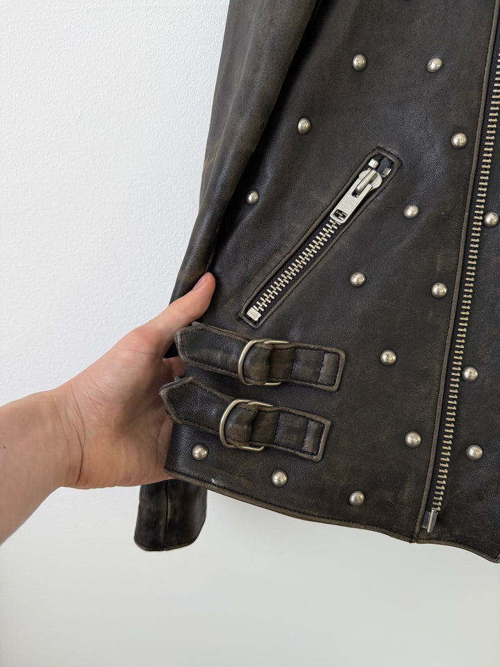 Lab Rat Studded Leather Punk Biker Moto Jacket