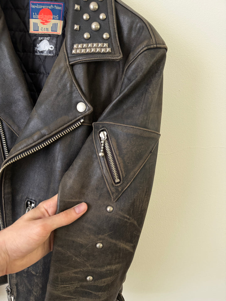 Lab Rat Studded Leather Punk Biker Moto Jacket