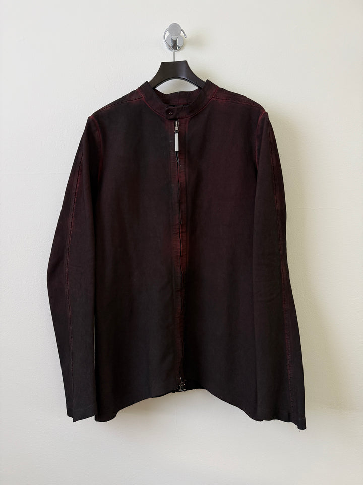 Staple Metal Spine Artisanal Leather Zip Up Jacket