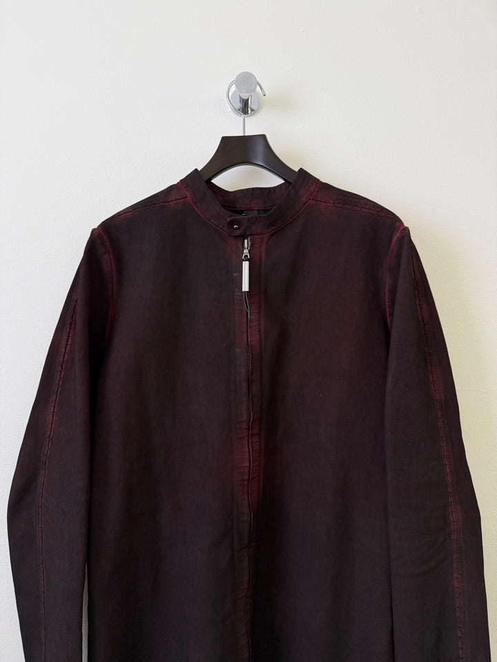 Staple Metal Spine Artisanal Leather Zip Up Jacket