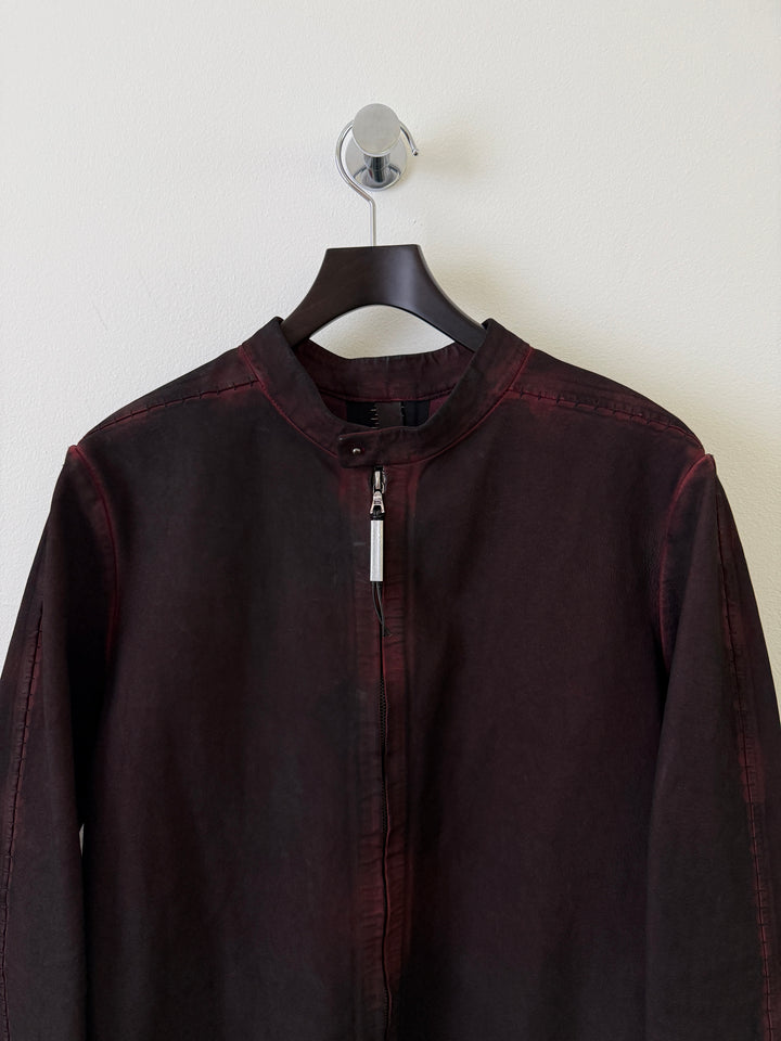 Staple Metal Spine Artisanal Leather Zip Up Jacket