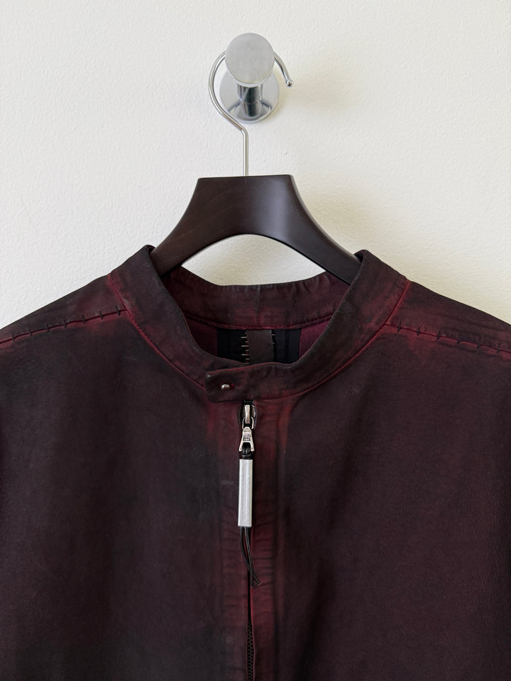 Staple Metal Spine Artisanal Leather Zip Up Jacket
