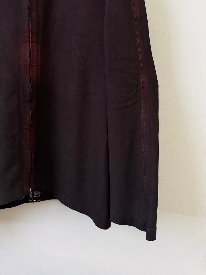 Staple Metal Spine Artisanal Leather Zip Up Jacket