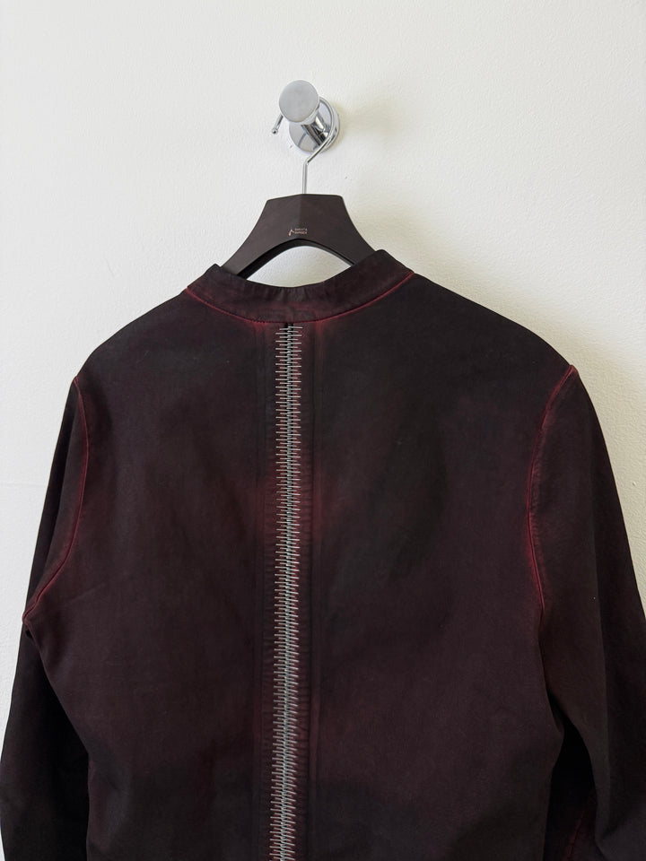 Staple Metal Spine Artisanal Leather Zip Up Jacket