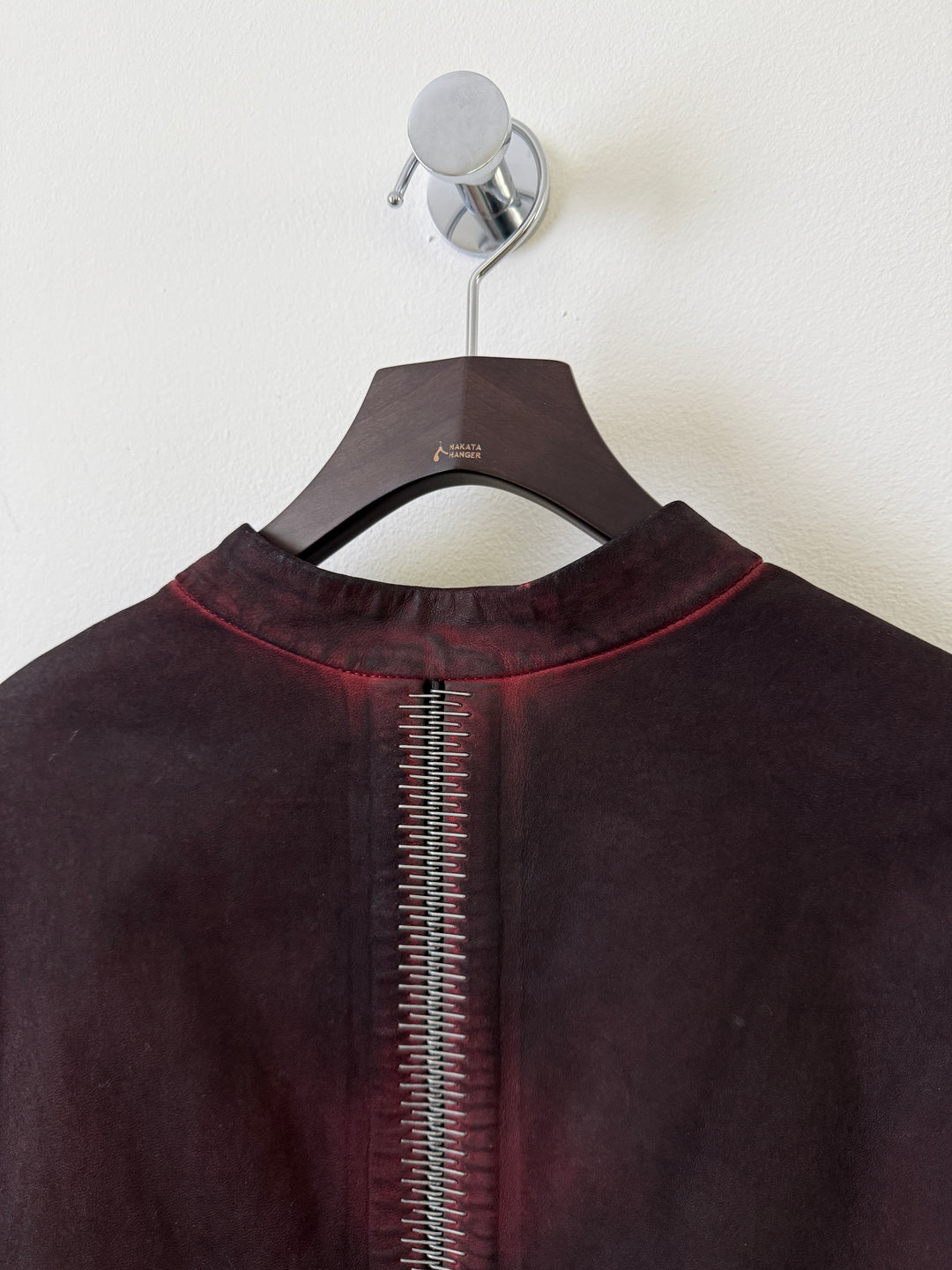Staple Metal Spine Artisanal Leather Zip Up Jacket
