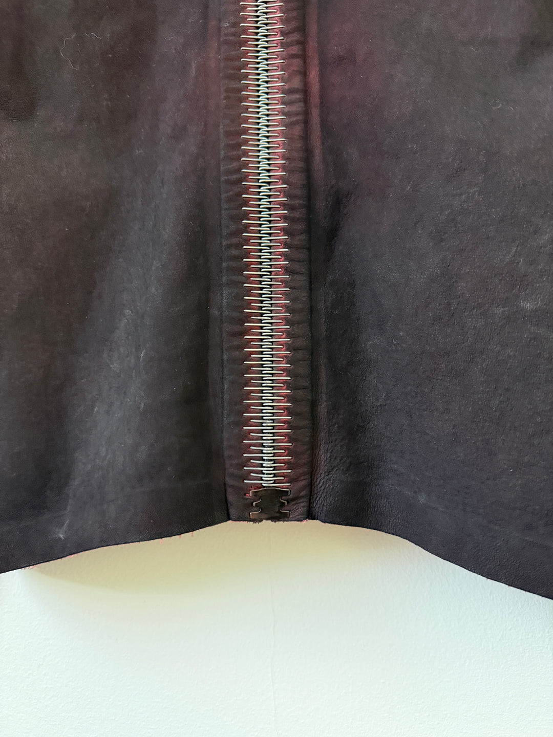Staple Metal Spine Artisanal Leather Zip Up Jacket
