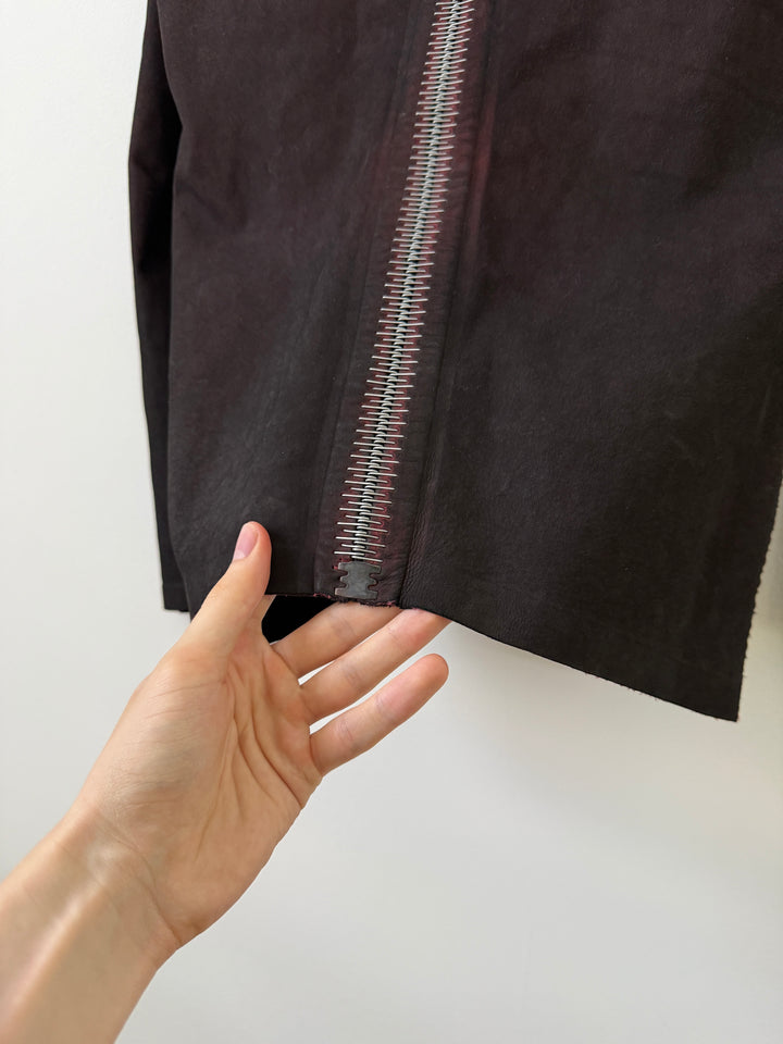 Staple Metal Spine Artisanal Leather Zip Up Jacket