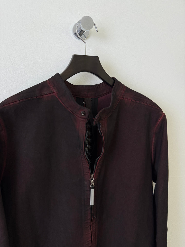 Staple Metal Spine Artisanal Leather Zip Up Jacket