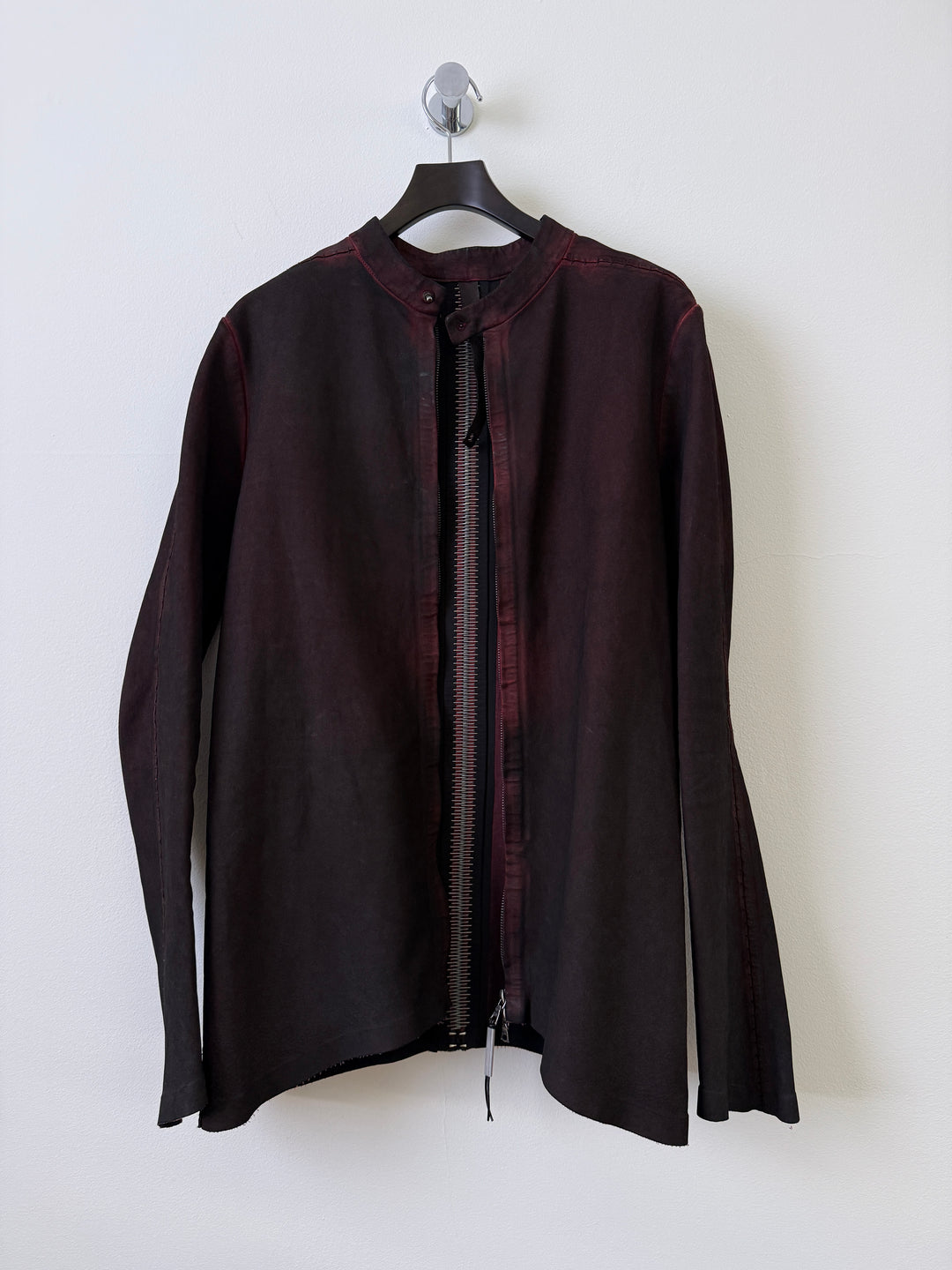 Staple Metal Spine Artisanal Leather Zip Up Jacket