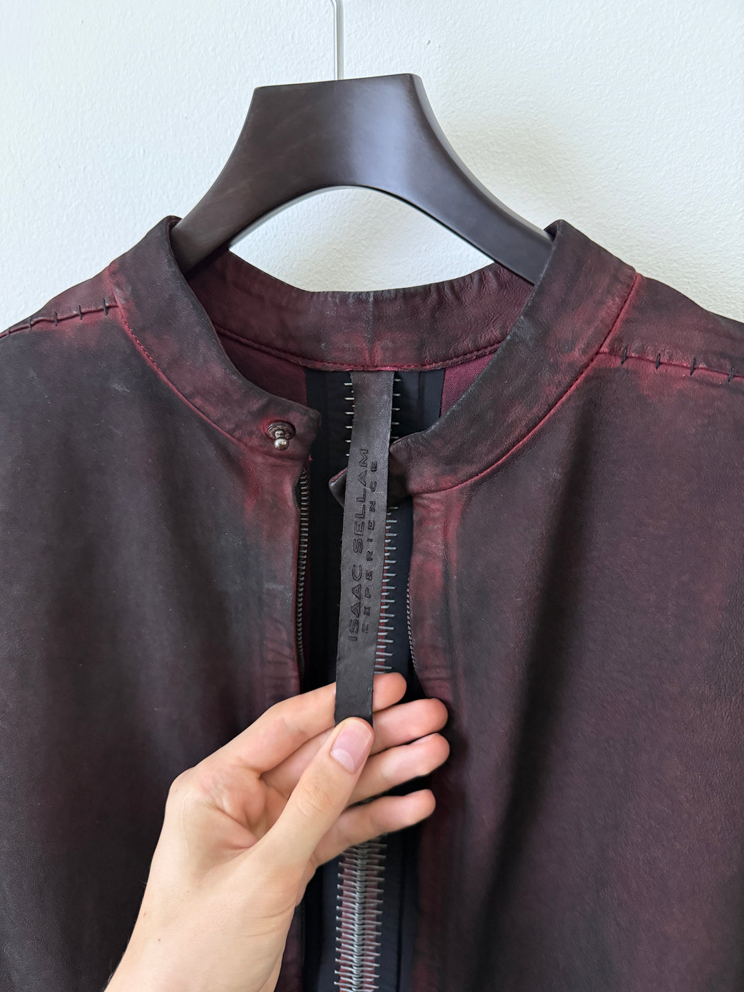 Staple Metal Spine Artisanal Leather Zip Up Jacket