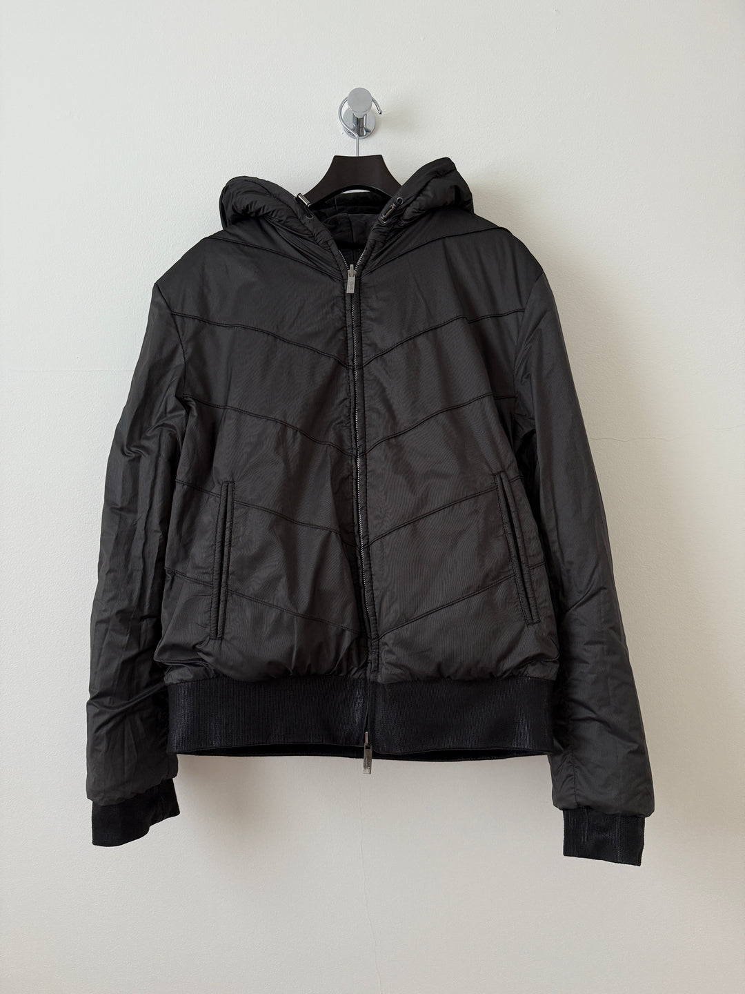 Lamb Leather Hooded Bomber Moto Jacket