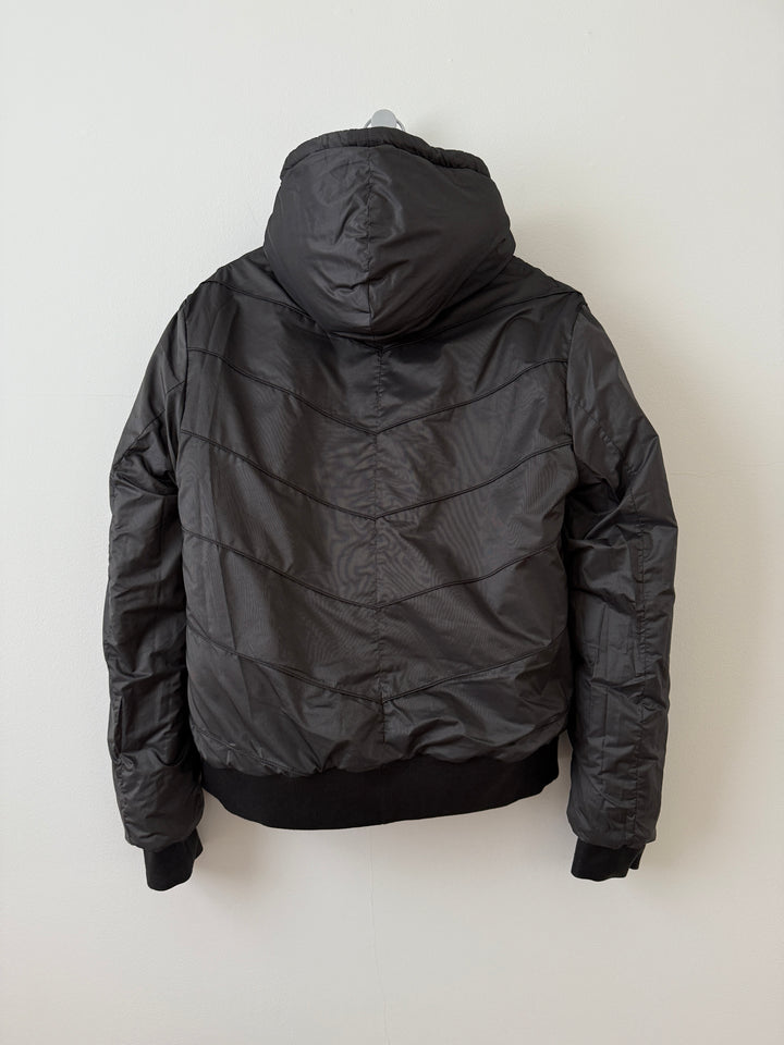 Lamb Leather Hooded Bomber Moto Jacket