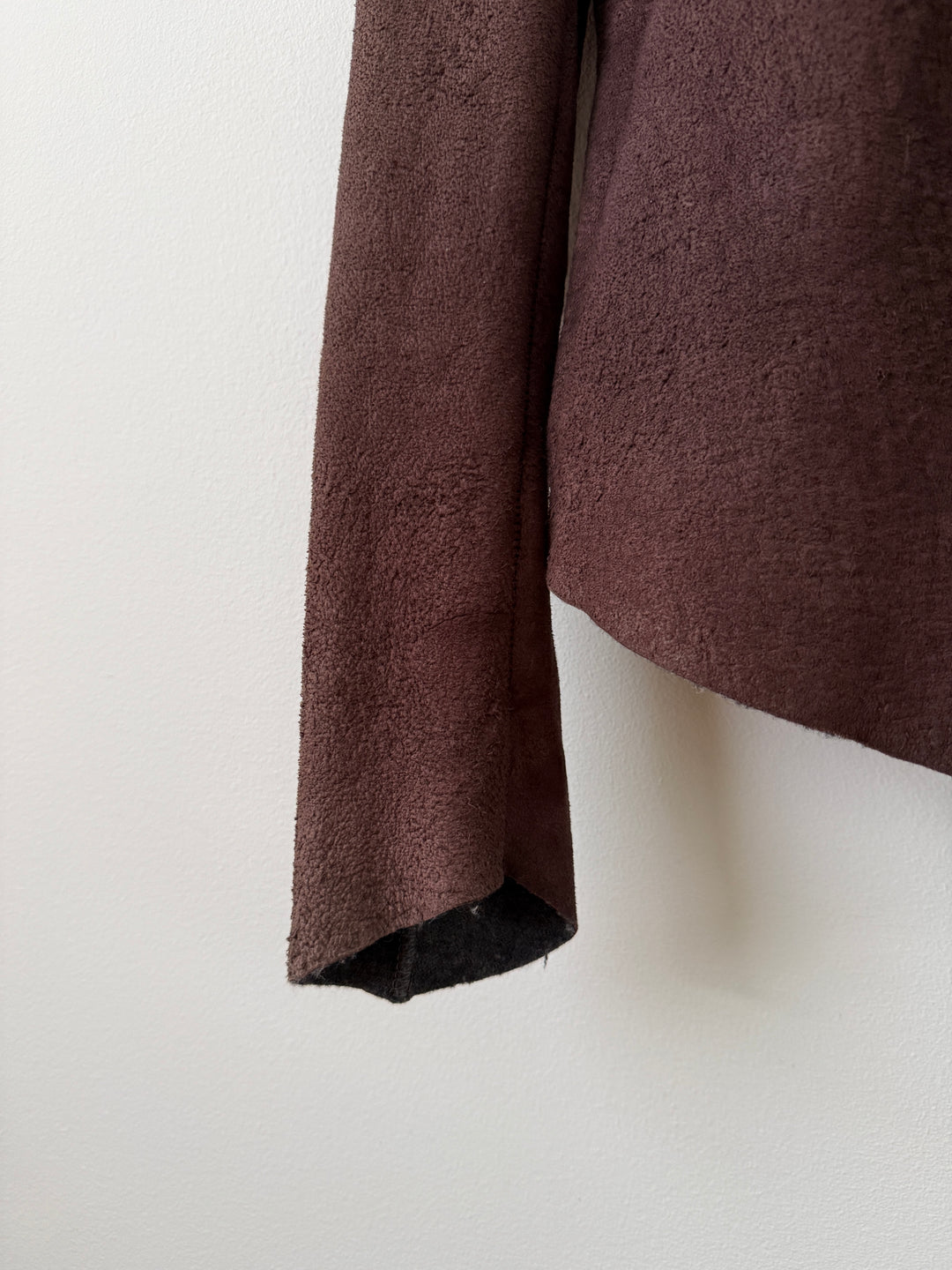 Lambskin Leather Asymmetrical Wool Lined Jacket