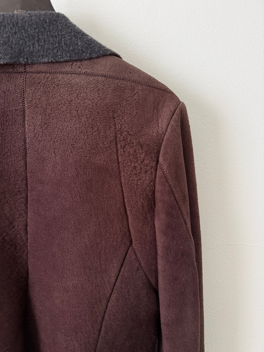 Lambskin Leather Asymmetrical Wool Lined Jacket