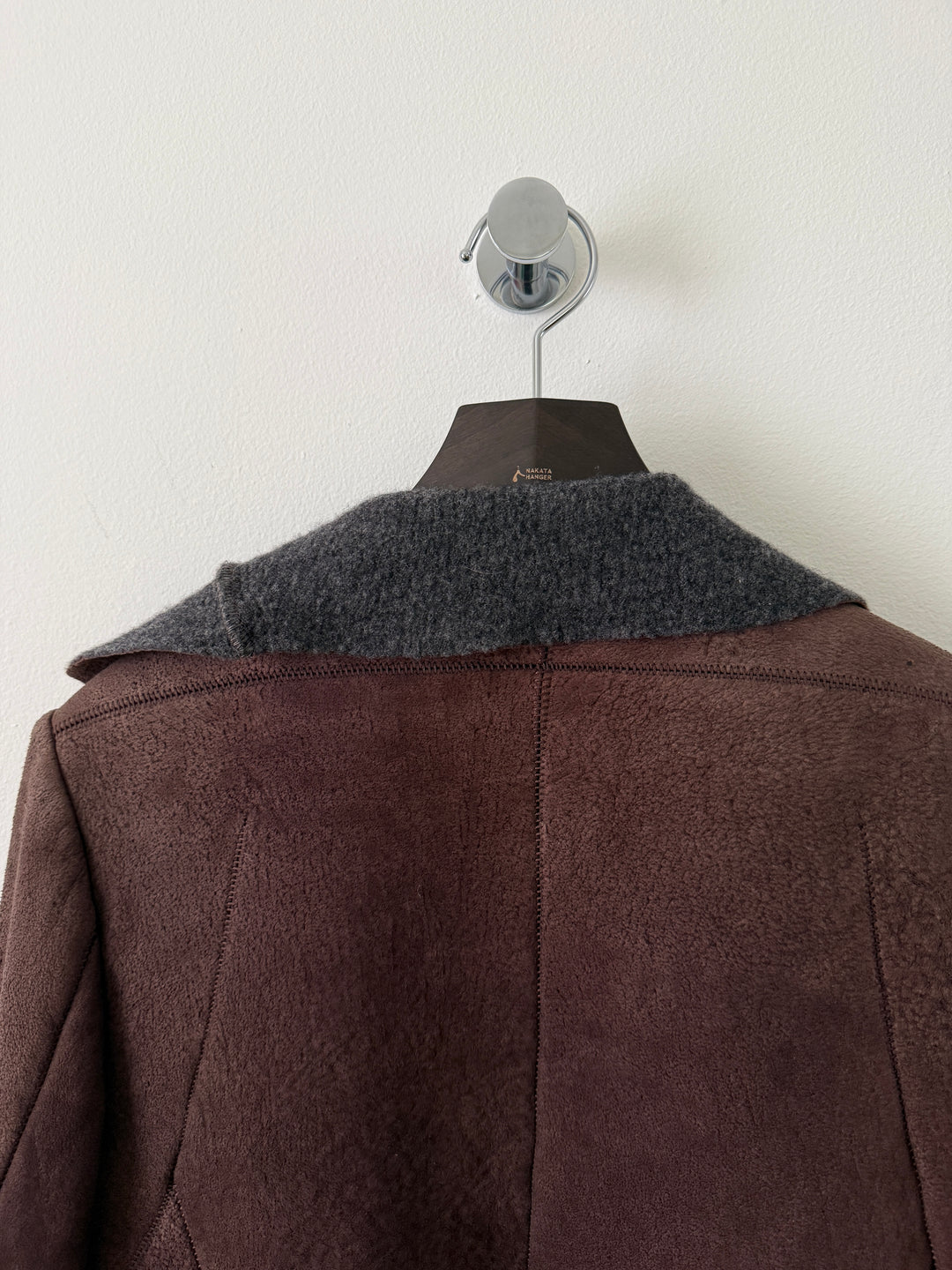 Lambskin Leather Asymmetrical Wool Lined Jacket