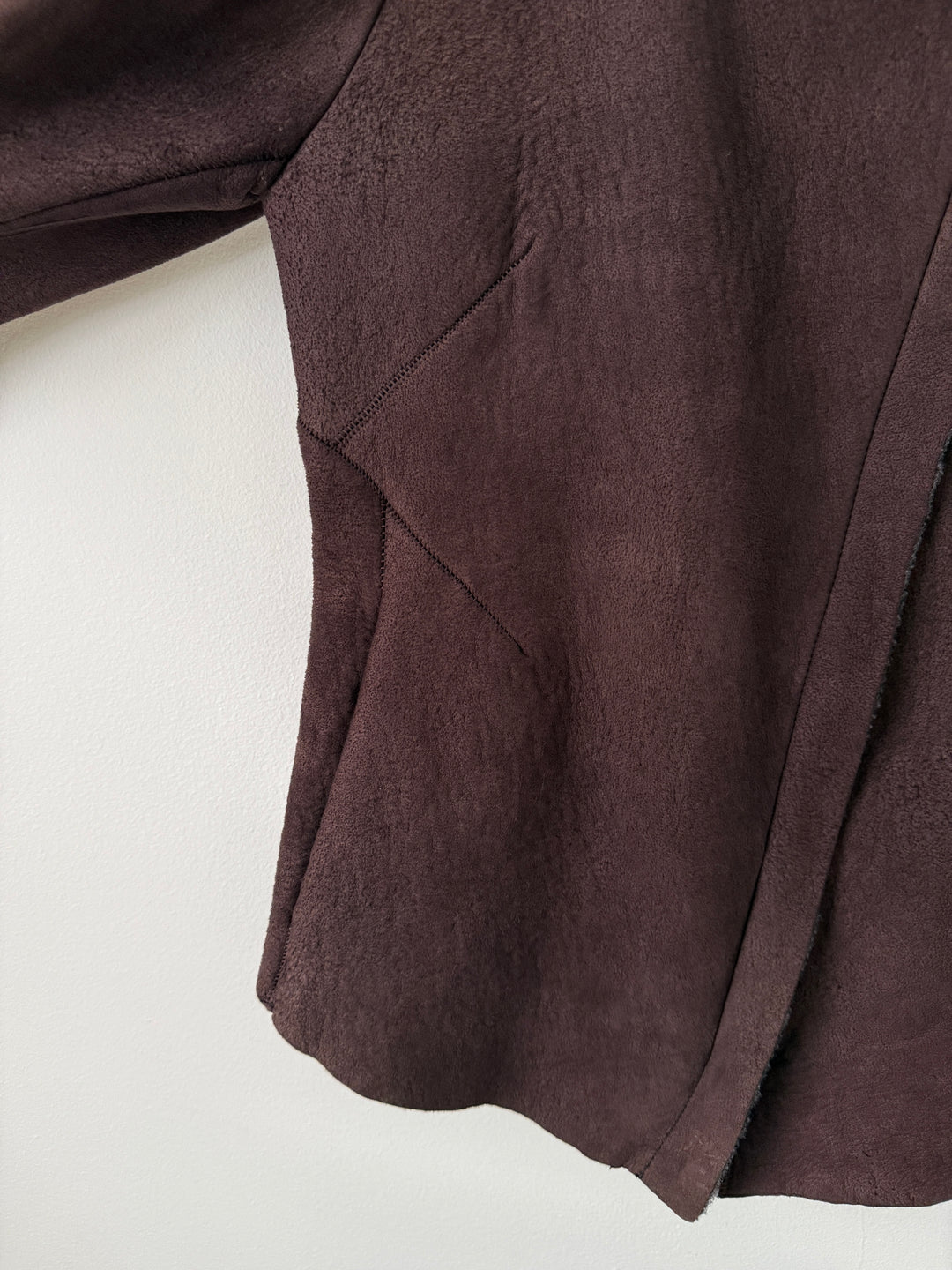 Lambskin Leather Asymmetrical Wool Lined Jacket