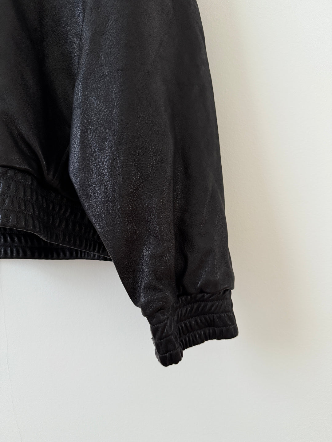 Embroidered Logo Leather Blouson