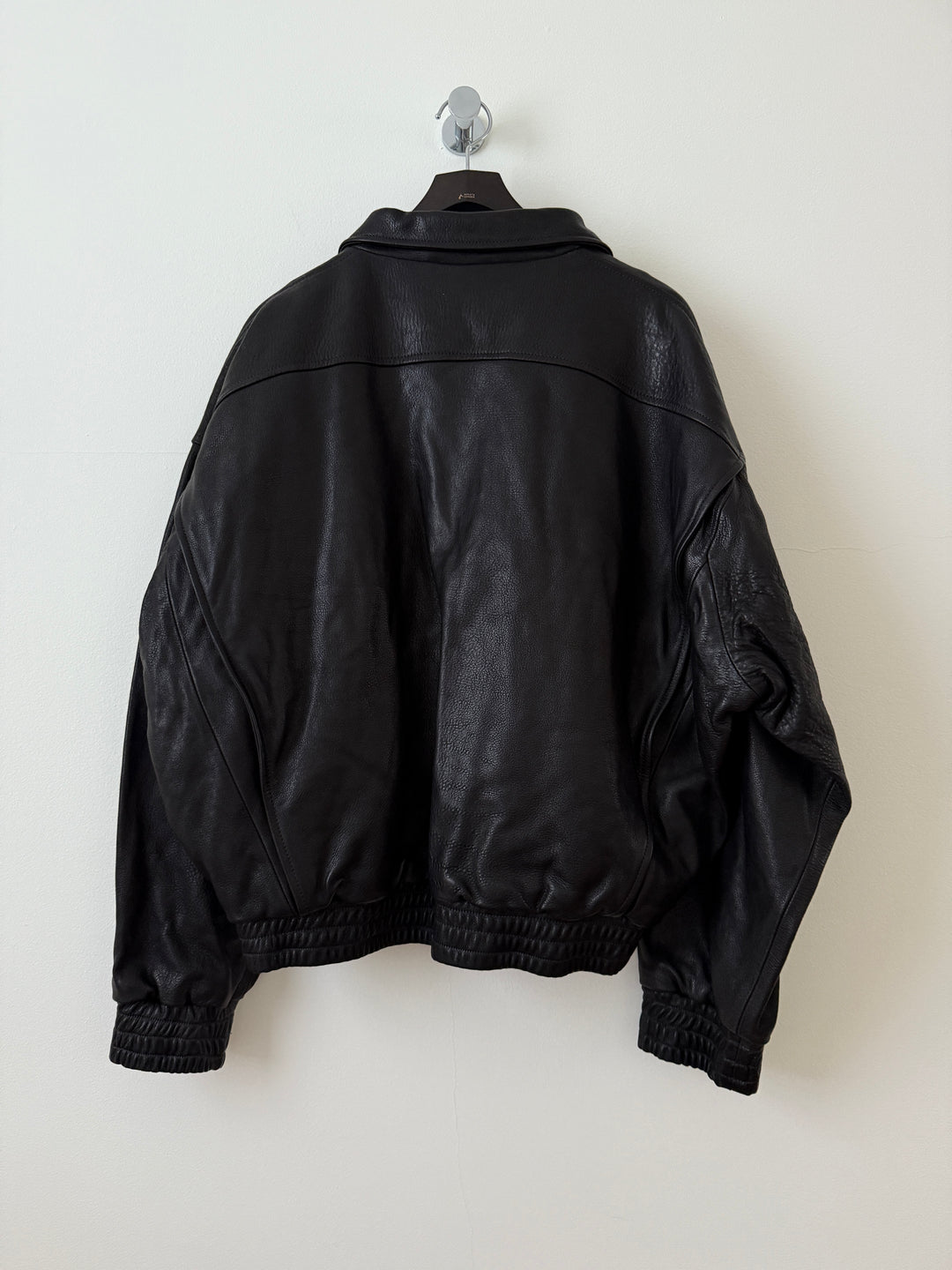 Embroidered Logo Leather Blouson