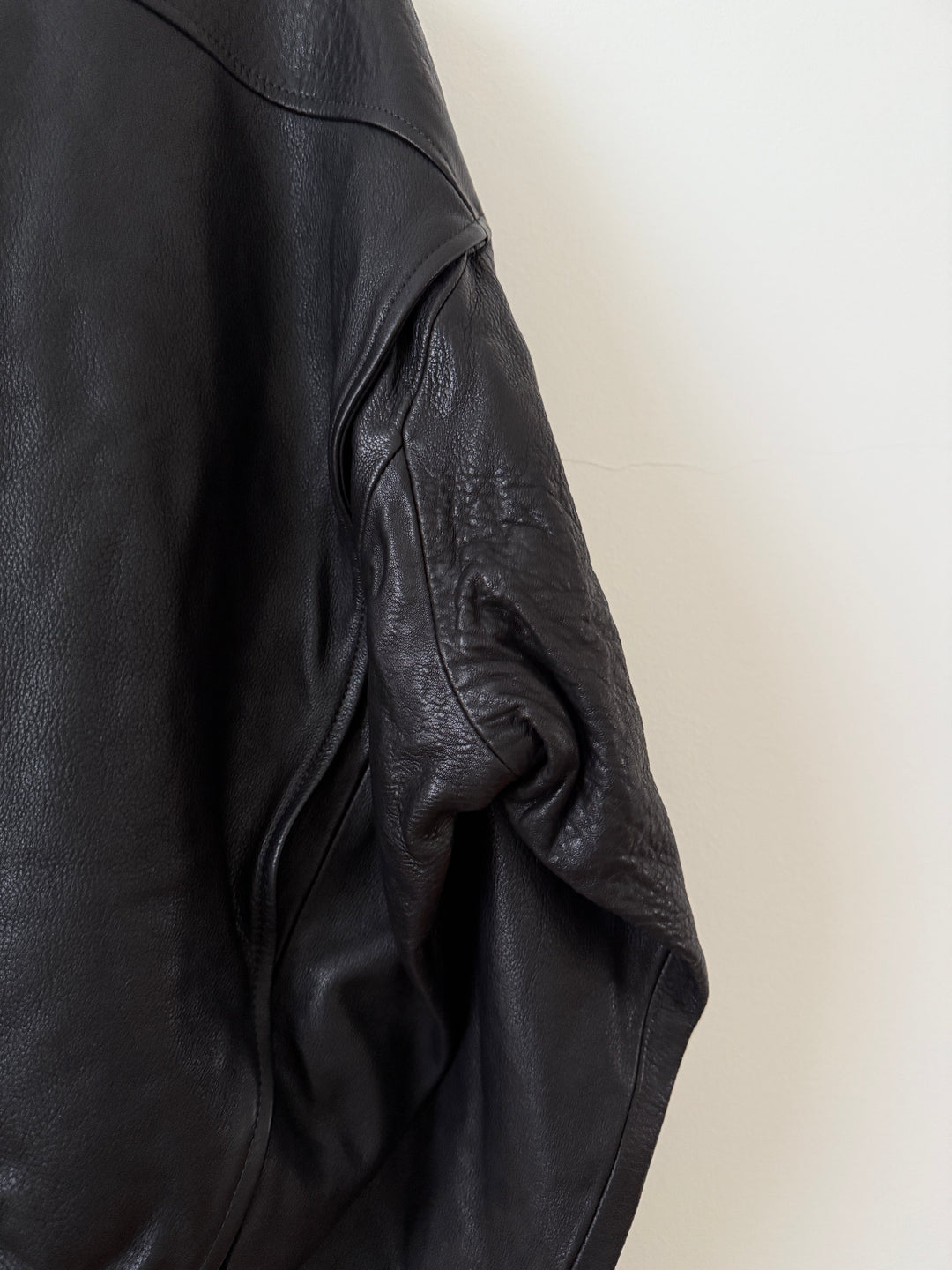 Embroidered Logo Leather Blouson