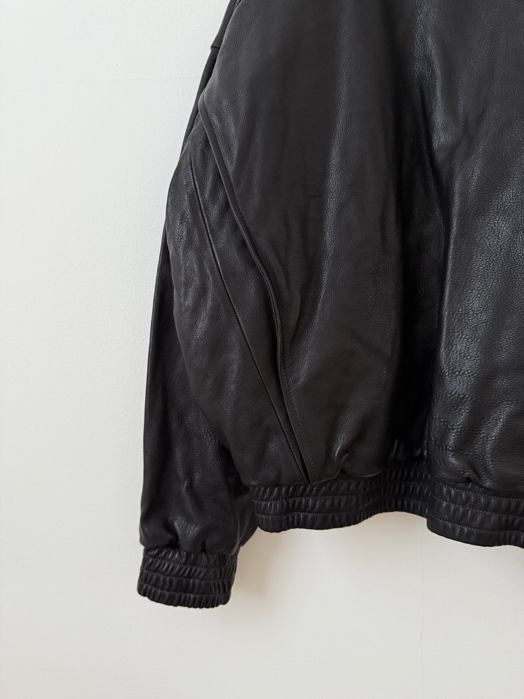 Embroidered Logo Leather Blouson