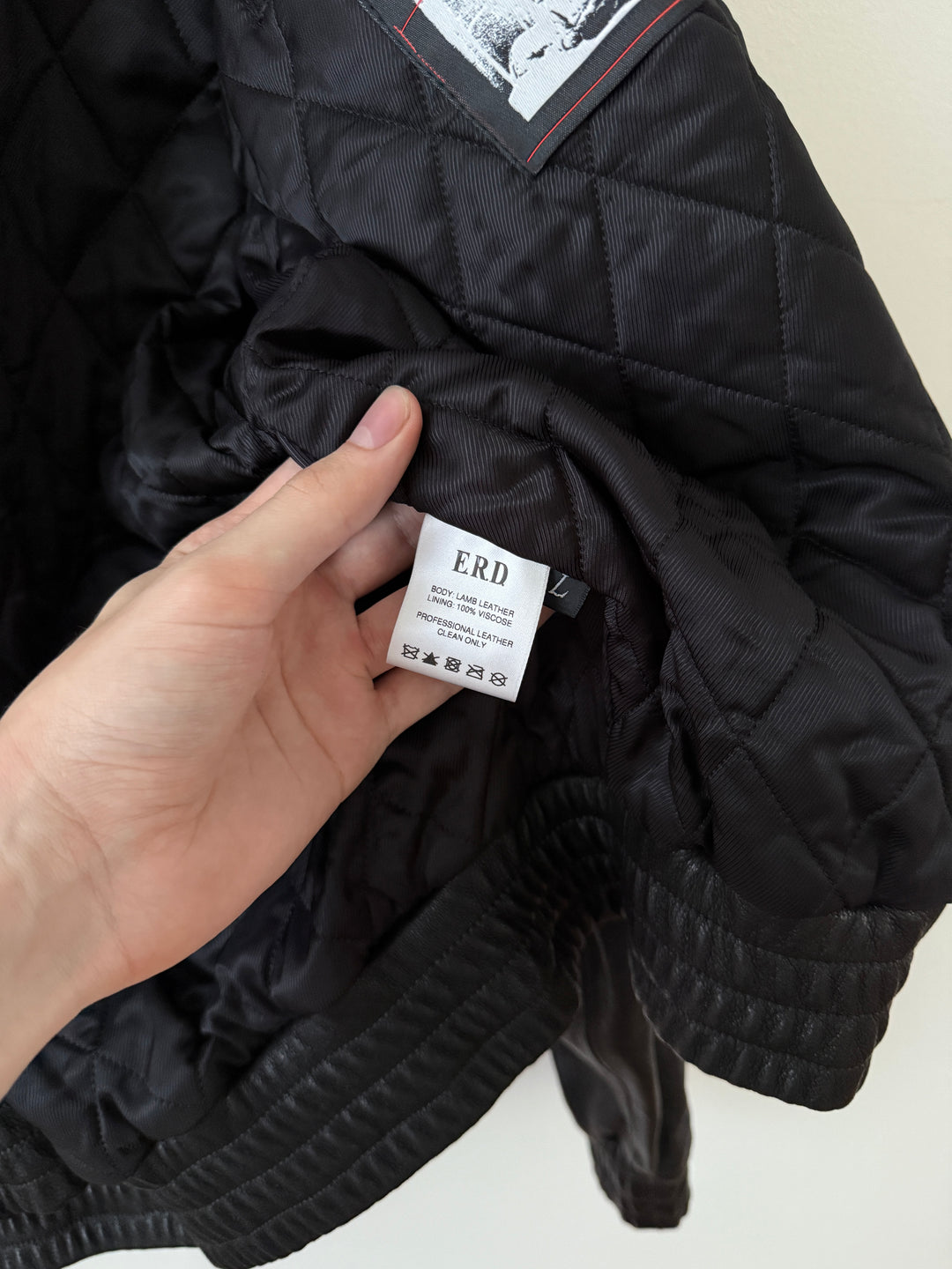 Embroidered Logo Leather Blouson