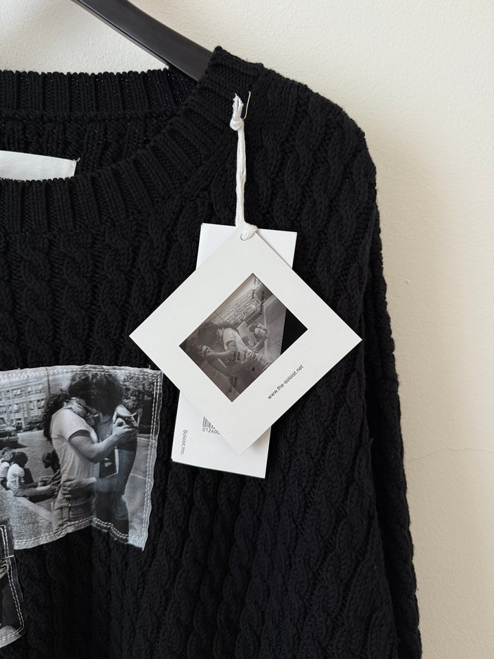 Photo Patch Cable Knit Sweater