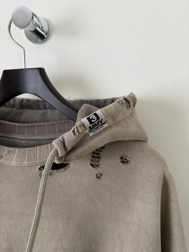Light Grey Sun Faded Vintage Crewneck Hoodie