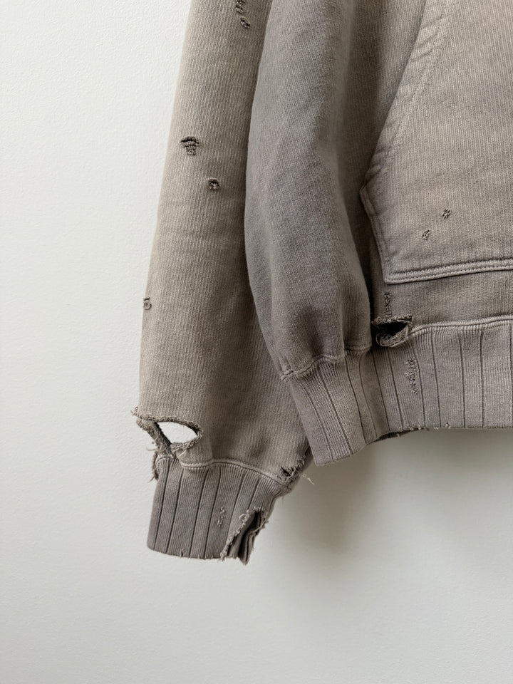 Light Grey Sun Faded Vintage Crewneck Hoodie
