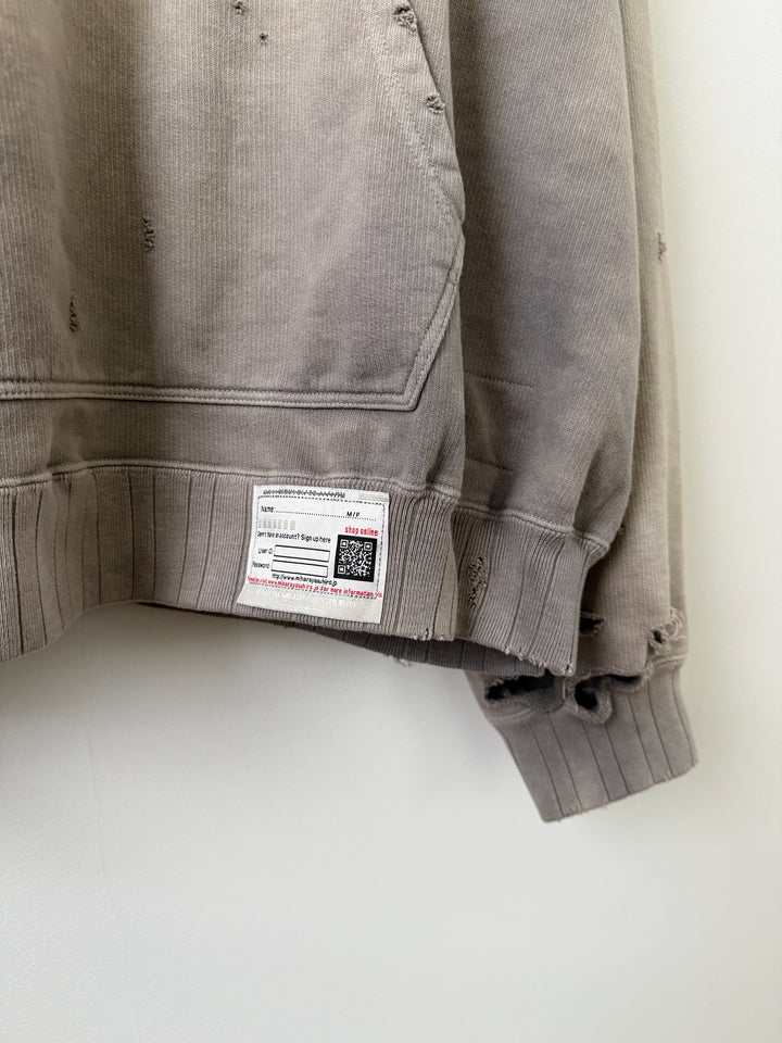 Light Grey Sun Faded Vintage Crewneck Hoodie