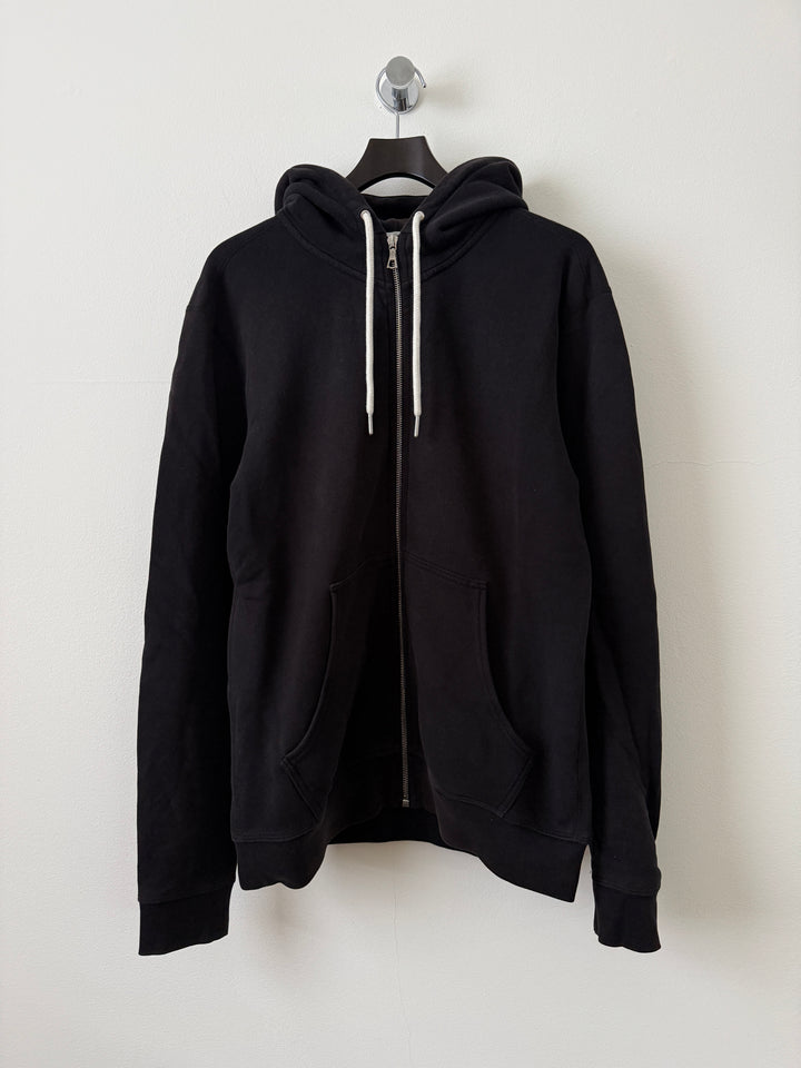 Black Sun Faded Zip Up Drawstring Hoodie