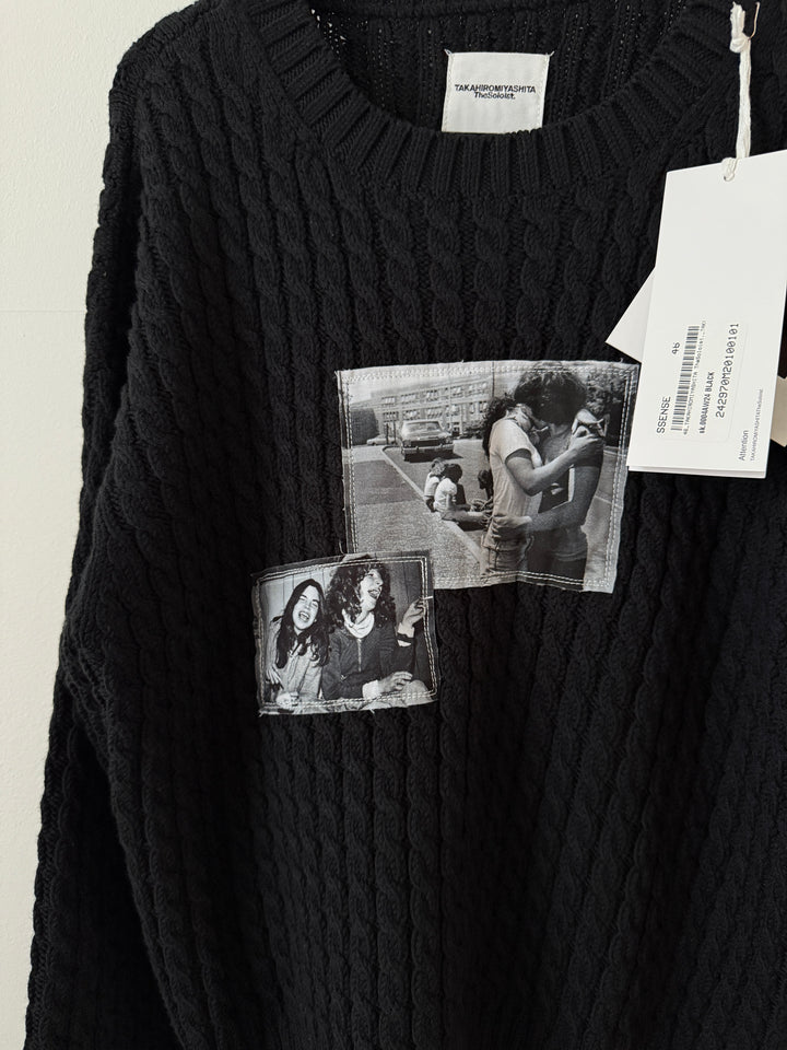 Photo Patch Cable Knit Sweater