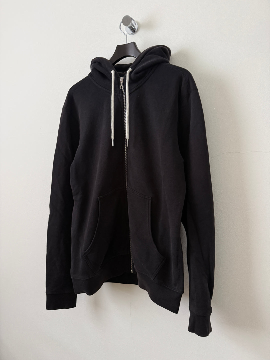Black Sun Faded Zip Up Drawstring Hoodie
