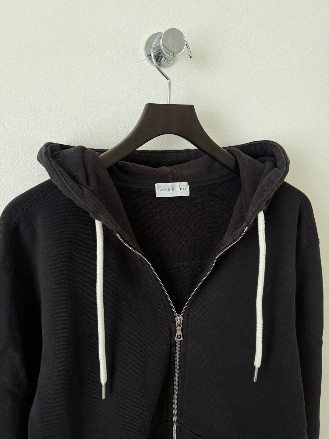 Black Sun Faded Zip Up Drawstring Hoodie