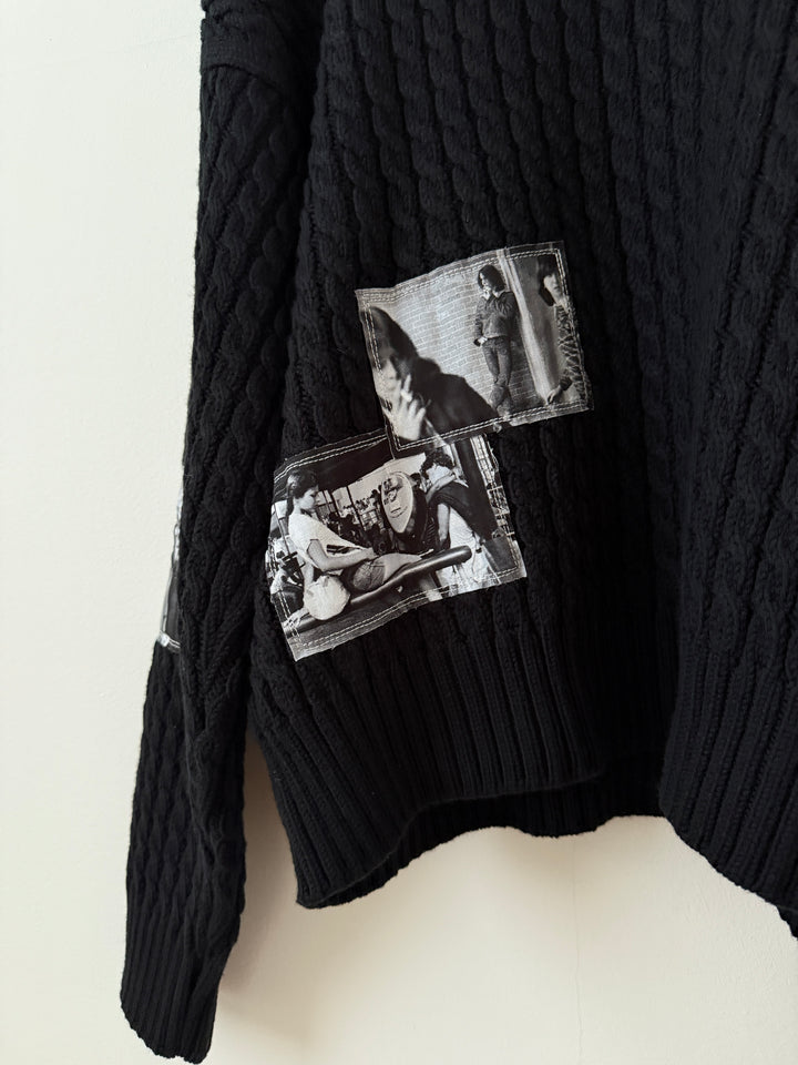 Photo Patch Cable Knit Sweater