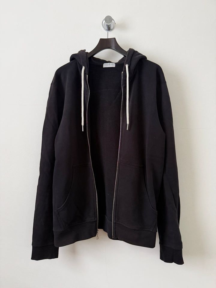 Black Sun Faded Zip Up Drawstring Hoodie